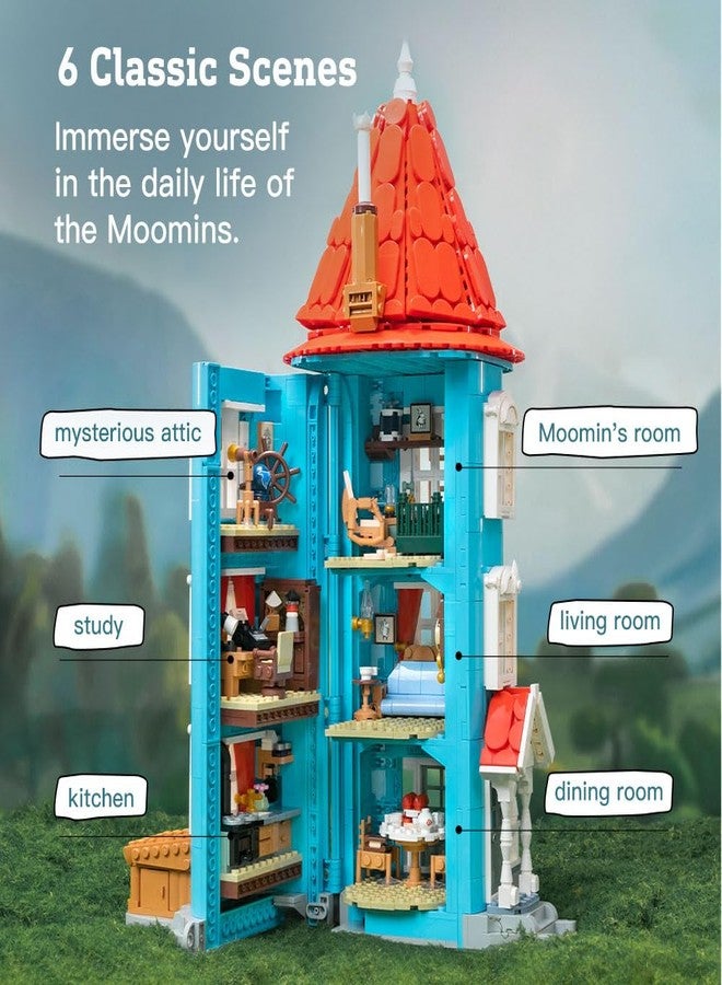 PANTASY Modular Fairytale House Building Set Blue Tower House with Classic Characters, Openable Structure, and Detailed Interior - Home Display Kit for Fans and Adults - Image 4